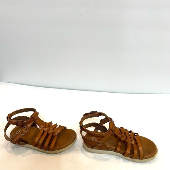 Little Girls Wonder Nation Strappy Brown Sandal Size 10 - Picture 5 of 6
